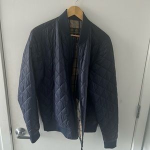 Barbour Navy Blue Men’s Large Zip Up Bomber Jacket